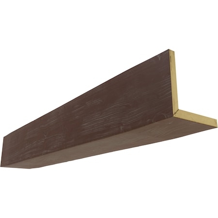 2-Sided (L-beam) Sandblasted Endurathane Faux Wood Ceiling Beam, Aged Pecan, 10W X 8H  X 8'L